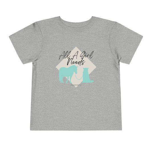 All A Girl Needs Toddler Girls Tee