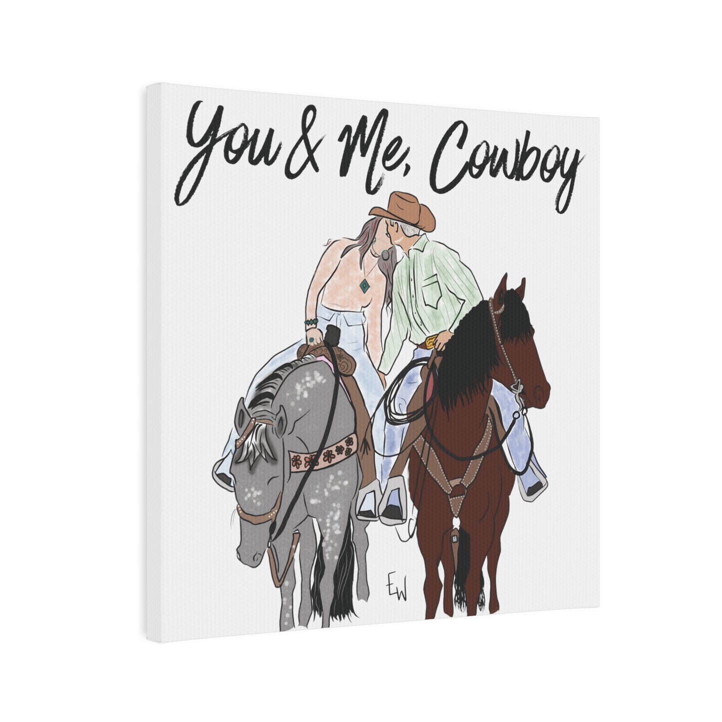 You & Me, Cowboy Canvas Art Print