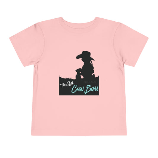 The Real Cow Boss Toddler Girls Tee